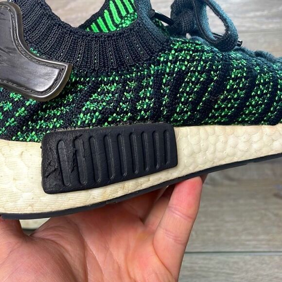 Adidas NMD R1 Primeknit Mens Size 5/Women’s Sz 6 Stealth Pack Noble Green Shoes - Picture 11 of 14